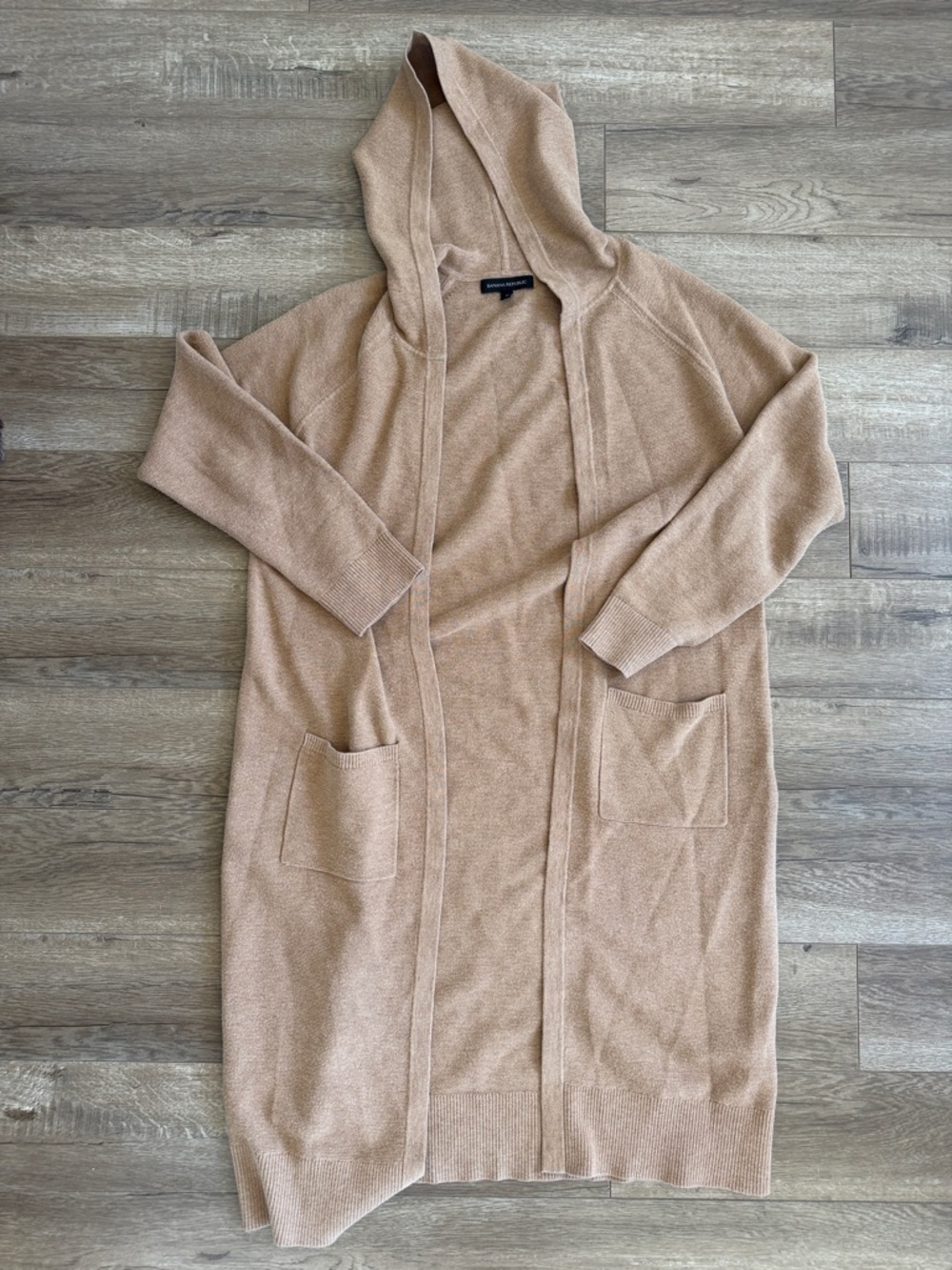 Cozy Banana Republic Light Camel Hooded Long Cardigan